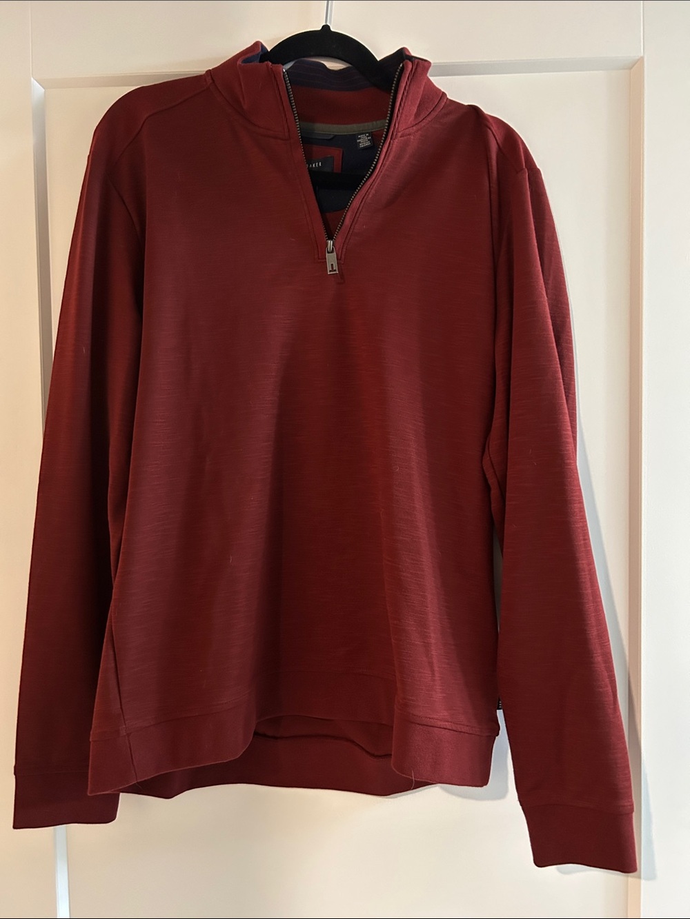 Ted Baker London Men's Half-Zip Sweater in Burgundy Red